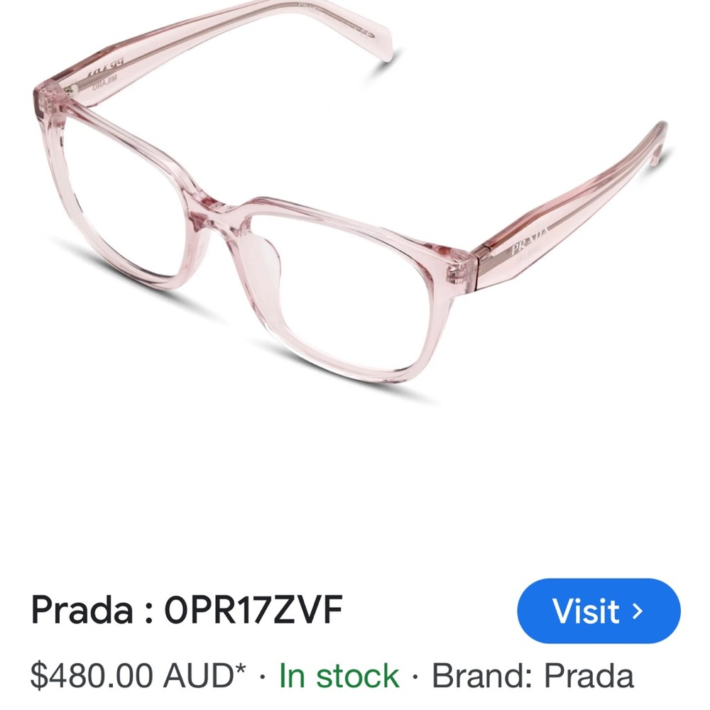 Prada Pink Transparent Glasses